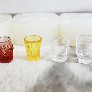 4 styles pocket glass silicone mold-Mini cup resin mold-mini tableware mold-Cute miniature cup model mold-Mini food play model mold
