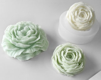 3D-rosljusform - rosljusform - rostvålform - blomljusform - 3D-ros silikonform - DIY aromaterapigipsform