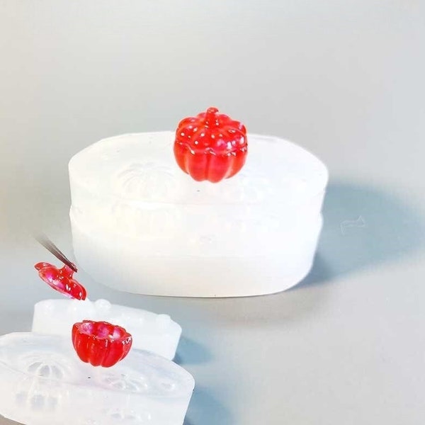 Caja de almacenamiento de calabaza de bolsillo molde de silicona-mini taza molde de resina-mini molde de vajilla-molde modelo de placa en miniatura-Mini molde modelo de juego de comida