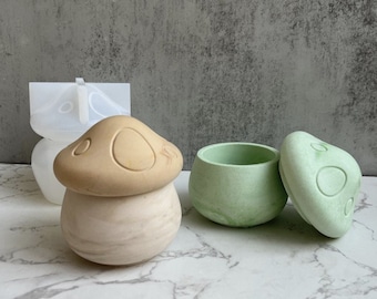 Mushroom Storage Box Epoxy Resin Mould Concrete Silicone Mould Mushroom trinket box mold DIY mushroom Box RESIN MouldHome Decor