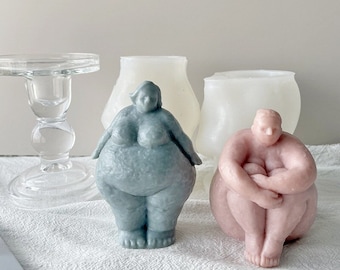 Fat woman candle silicone mold-Woman half body candle resin mold-Fat man candle mold-Venus torso candle mold-woman bust candle mold