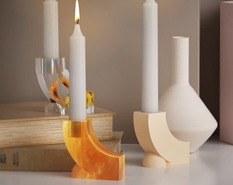 Candle Holder Silicone Mold-Creativity Holder Concrete Mold-Concrete Plaster Candle Holder Silicon Mold-Epoxy Resin Candlestick Mold