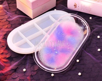 Molde de silicona de plato ovalado-Molde de silicona para placa de resina-Moldes de resina artesanales-Molde de plato de silicio de superficie de espejo liso-Decoración del hogar