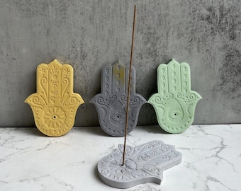 Hamsa Hand Wierook LADE Siliconen Mallen Voor Handgemaakte Gips Cement Fatima Beton Epoxy Wierook Houder Casting Mould Home Decor