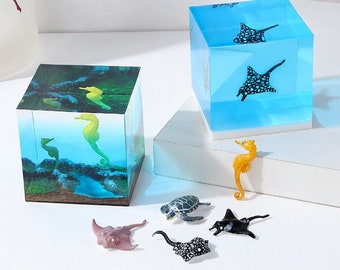 Aquatic Creatures Filler Model-Resin Casting Molds Hippocampus Sea Turtle Fillers-Manta Ray Model For Silicone Mold