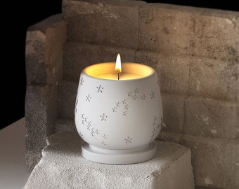 Star pattern candle vessel silicone mold-Candle jar concrete mold-Plaster candle cup mold-Silicone mold for candle container DIY-Home decor