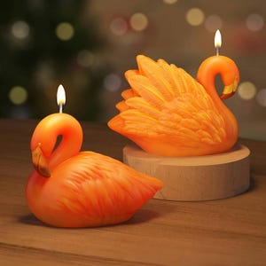 3D Flamingo candle silicone mold-Bird plaster/concrete mold-bird candle mold-Flamingo  resin mold-epoxy resin bird desktop ornaments mold