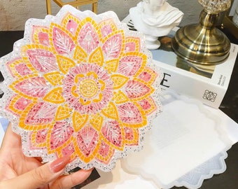 Sunflower Coaster Silicone Mold DIY Crystal Epoxy Resin Mold Big Mold Home Deco Molds Resin Art Casting Mold Home Decoration