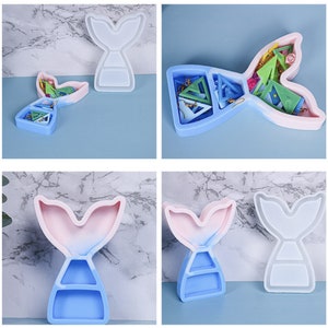 Fish tail Tray Resin Mold-Silicone Tray Mold-Fish tail Plate Silicone Mold-Fish tail Storage Box Mold-Snack Tray Mold