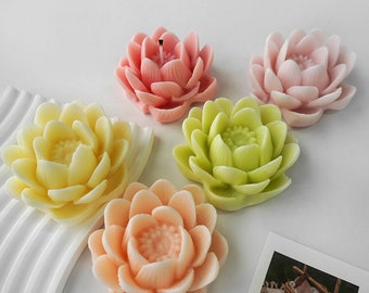Lotus Flower Silicone Mold-Beautiful Lotus Candle Mold-3D Lotus Resin Mold-Flower Chocolate Cake Decor Mold-Scented Plaster Lotus Mold