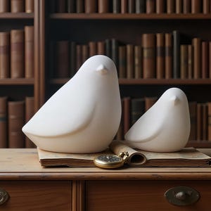 Könnte beinhalten: Ein Set aus drei Keramikbechern mit gesprenkelter, matter Oberfläche. Die Becher sind in Creme-, Hellgrau- und Dunkelgrautönen gehalten. Jeder Becher hat ein schlichtes, modernes Design und einen abgerundeten Henkel.