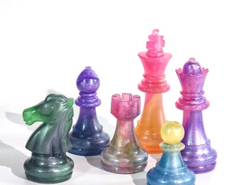 Große Schachharzform-Schachfigur-Silikonform-Epoxidharz-Schachbrettform-3D-Schachform-Epoxidharz-Bastelform-Brettspiel-Schachherstellung
