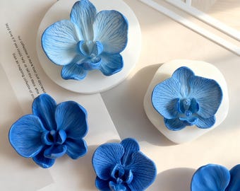Phalaenopsis orkidé silikonform-3D orkidéblomma hartsform-orkidé dekorationsform-doftljusform-aromaterapi gipsform