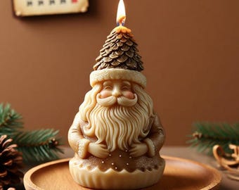 Weihnachtsmann Kerzenform-Weihnachtsmann Kerzen Silikonform-Duftkerzenform-Weihnachtsdeko Gips/Beton/Epoxidharzform