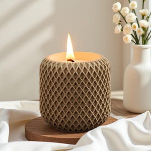 メッシュキャンドルジャーシリコンモールド - 丸型収納ボックス樹脂モールド - コンクリートキャンドル容器モールド - ジェスモナイト石膏ポットモールド