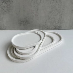 5 Sizes Oval Dish Silicone Mold-Oval Concrete planter base Mold-Big Oval Cement Tray Mold-Candle Tray Mold-Flower Pot Base Mold