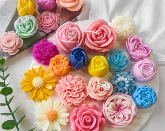 24 Styles Flower Candle Silicone Mold-Rose Daisy Flower Candle Mold-Flower Petal Resin Mold-Aroma Candle Soap Mold-Flower Plaster Decor Mold