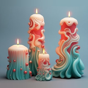 European Candle Silicone Mold-Relief Cylinder Candle Mold-Spiral Pattern Cylinder Wedding Candle Mold-Candle Plaster Chocolate Plaster Molds