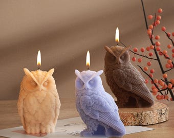 Molde de silicona de búho, molde de silicona para velas con forma de búho, molde para cera de abejas, molde para velas aromáticas, molde decorativo, fabricación de velas, molde de yeso para aromaterapia