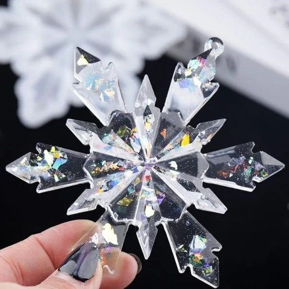 3 Moldes De Silicona Para Velas En Forma De Copo De Nieve - 3D, 6.8x5.8 Cm, Para Velas, Resina O Repostería