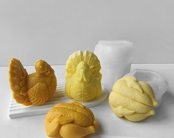 Turkey Silicone Mold-Roast Turkey Candle Mold-Christmas Turkey Fondant/Cake/Chocolate Mold-Thanksgiving Day Turkey Aromatherapy Plaster Mold