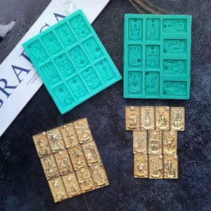 Tarot Card Silicone Mold-Tarot Cards Necklace Pendant Resin Mold-Tarot Card Chocolate Mold-Tarot Fondant Mold-Fondant Cake Decor Mold