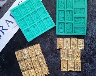 Tarot Card Silicone Mold-Tarot Cards Necklace Pendant Resin Mold-Tarot Card Chocolate Mold-Tarot Fondant Mold-Fondant Cake Decor Mold