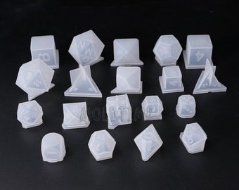 7 pcs DND dice mold-19 styles silicone dice mold for resin dice making-Dice mold set-D20 mold