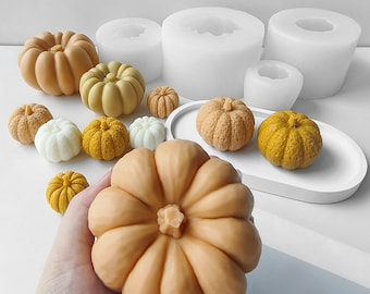 6 stijlen pompoen siliconen mal-Halloween pompoen kaars mal-pompoen kaars zeep mal-beton pompoen mal-jesmoniet cement decor mal