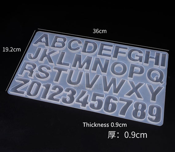 thumbnail image 2 of M0001 Letter Mold Alphabet & Number Silicone Molds Initial Mold Large Clear Resin Mold Epoxy Resin Craft Supplies (36 Cavity 2 of 11