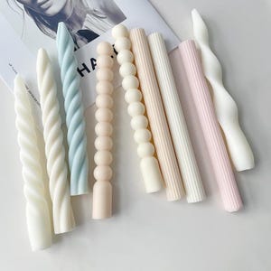 17 styles Long Strip Candle Mold-Spiral Taper Silicone Candle Mold-Strip Twist Candle Mold-Pillar Candle Mold-Geometric Line Candle Mold