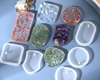 Round pendant resin molds-Keychain silicone mold-Jewelry pendant mold-Glossy Necklace Pendant Mold-Specimen Pendant Mould