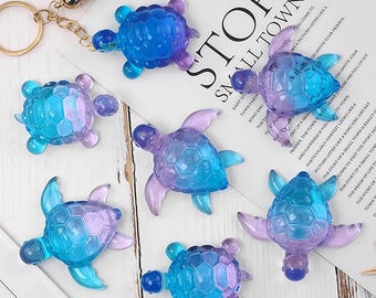 Moule en silicone 3D tortue de mer-mini moule en résine tortue-animal tortue de mer porte-clés moule-tortue miniature bijoux pendentif art moule