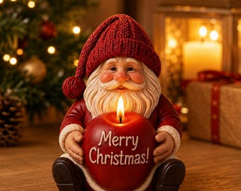 Santa Claus Candle Silicone Mold-3D Christmas Gnome Candle Mold-Christmas Dwarfs Apple Candle Mold-DIY Aromatherapy Plaster Mold