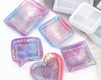 Cute Dish Resin Mold, Round Square Heart Dish Silicone Mold, Coin Dish Jewelry Holder Ring Dish Holder Mold, Epoxy resin molds