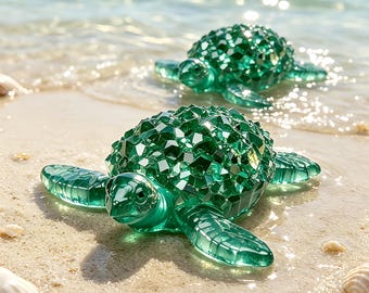 Molde de silicona 3D de tortuga marina - Molde de resina de tortuga marina con forma de diamante - Molde para adornos de tortuga de cristal DIY - Molde de arte de resina epoxi