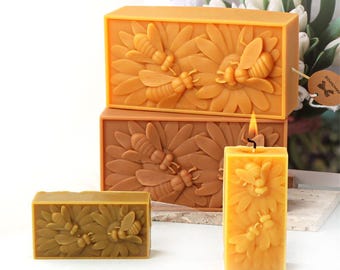 Honeycomb Silicone Mold-Honey Bee Candle Mold-Beeswax Candle Mold-Geometric Bee Candle Mold-Rectangle Soap Mold-Aroma Candle Soap Mold