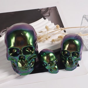 3D Skull Silicone Mold-Skull Head Resin Mold-Crystal Skull Keychain Mold-Halloween Skull Candle Molds-Epoxy Resin Art Mold
