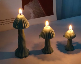3D Mushroom Silicone Candle Mold- Mushroom Scented Candle Mold-Handmade Aromatherapy Resin Mold-Plaster Art Ornaments Baking Mold Home Decor
