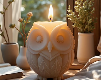 Owl Candle Silicone Mold-Animal Owl Candle Mold-3D Owl Ornament Mold-DIY Scented Candle Molds-Aromatherapy Plaster Mold