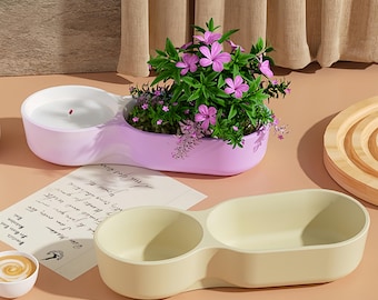 2 in 1 プランターポット シリコンモールド - オーバルストレージ