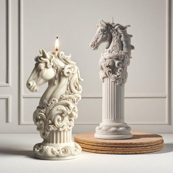 Horse Candle Silicone Mold-embossed Horse Head Candle Mold-3d
