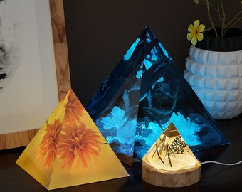 Molde de silicona piramidal de 5 estilos-Molde de resina de pirámide grande-Molde de pirámide de orgón-Molde de pirámide de cristal-Molde de resina de luz nocturna de pirámide