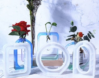 Arched Round Test Tube Vase Creative Modern Simple Vase Mold, Concrete Cement Gypsum Resin Silicone Vase Mold ,Flower Culture Container Mold