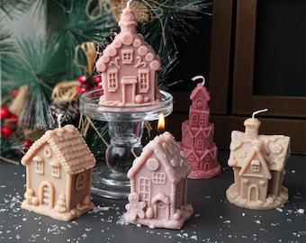 3D House Silicone Mold-Christmas House Candle Mold-Gingerbread&Candy House Candle Mold-House Plaster Concrete Mold-Cartoon House Resin Mold