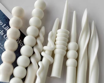Long Taper Candle Silicone Mold-11Styles Spiral Pillar Candle Mold-Twisted Tall Candle Mold-Long Wave Candle Mold-Geometric Line Candle Mold