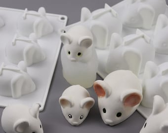 Muis siliconen mal-schattige muis hars mal-siliconen muis fondant mal-3D muis kaars mal-beton cement muis mal-chocolade cakevorm