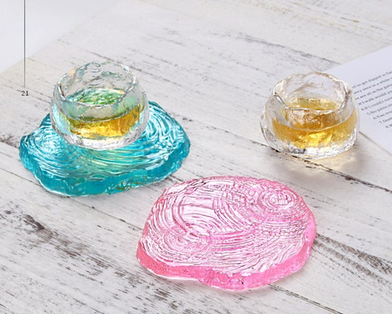 Set di stampi per sottobicchieri in resina, stampo in silicone, portabicchieri da vino, in resina epossidica irregolare/ovale - Italia
