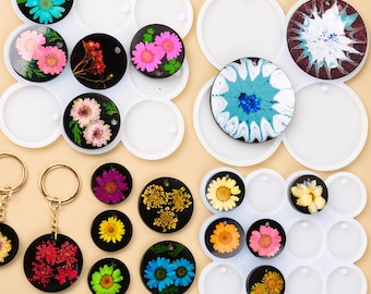 Round silicone mold-pendant resin mold-epoxy resin keychain mold-DIY round tablet mold-Round ornament resin mold-Resin jewelry mould