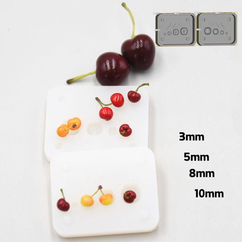 Miniature Cherry Silicone Moldmini Fruit Cherry UV Resin Mold3d